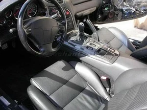 Kit interior de cuadro de radio de engranaje de tablero de carbono LHD para 92-97 Mazda RX7 FD3S BRILLANTE - Imagen 1 de 11