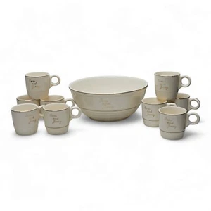 Tom And Jerry Punch Bowl And 9 Cups - Picture 1 of 11