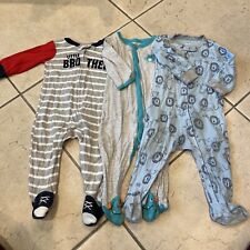 Lot Of 3 Carters Baby Boy Footed Sleepers 9 Month