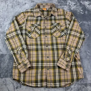 Merrell Men’s L Plaid Flannel Shirt Brown Green Long Sleeve Casual Outdoor - Picture 1 of 12