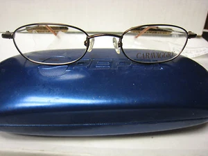 CARAVAGGIO EYEGLASS FRAMES Style RUGBY Sz. 45-18-130  BROWN DEMO W/ CASE - Picture 1 of 4