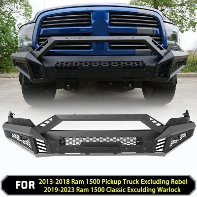 Steel Front Bumper Assembly W/2 LED Lights For 2019-2023 Dodge Ram 1500 Classic Foto 1 de 4