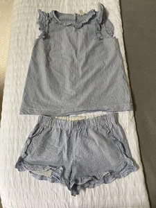 JCREW Girls Seersucker Short Set Sz12 - Picture 1 of 5