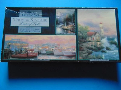 Thomas Kinkade Deluxe Puzzle 3 in 1 Jigsaw Puzzle Set 4 3602-3! Ceaco SEALED - Image 1 of 4