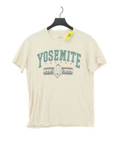Hollister Men's T-Shirt XS Cream Graphic 100% Other Basic - Picture 1 of 5