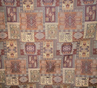 Brown Tones Southwest Geometric Tapestry Woven Upholstery Fabric 56"w x 2.1 yds - Image 1 of 2