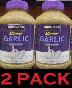 2x Kirkland Signature Minced 100% California Garlic 48 Ounces Bottle - 2 PACK - Picture 1 of 3