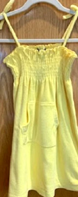 NUEVO SIN ETIQUETAS Vestido de Verano Amarillo Sin Mangas Mezcla de Algodón Chaps para Niñas Junior 6 Foto 1 de 4