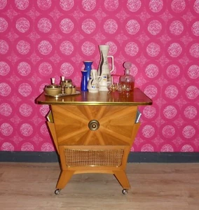 cooler individueller 50er 60er Jahre Barschrank Minibar auf Rollen Hausbar retro - Bild 1 von 13