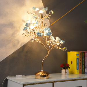 Modern Ceramics Crystal Table Lamp Luxury Wedding Bedside Desk Light Lighting