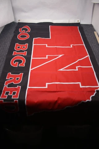 Nebraska Go Big Red Flag 3' x 5' Black Red Polyester Clean Crisp Colors Cover