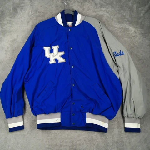 Vintage Kentucky Wildcats Jacket Mens 2XL Ripon Made In USA Snap Up Basketball Cover