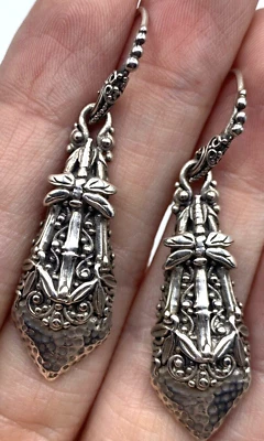 Pendientes de Plata de Ley Libélula Bambú Bali Indonesia SARDA 2" 925 Cuelgan Foto 1 de 4