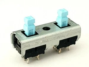 Banco de 2 Interruptor de botón pulsador DPDT en soporte de montaje - ALPS - Japón - PCB - NOS - Imagen 1 de 7