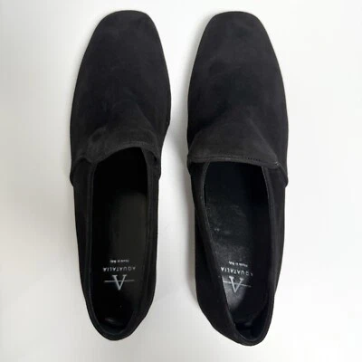 Aquatalia Women's REVY DRESS SUEDE Weatherproof Loafer Shoes Black - Size 10 - Image 1 of 4
