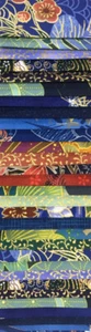 Japanese Cobalt 40 x 2 1/2 Inch Fabric Strips Rainbow aka Jelly Roll - Picture 1 of 1