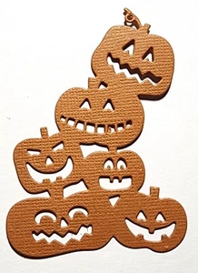 Stack Of Jack O'Lanterns Pumpkins Carved Halloween Metal Dies Standard Thin - Picture 1 of 2