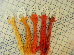 DMC 5 Perle Cotton - lot of 5 partial skeins - yellows to oranges - Picture 1 of 1