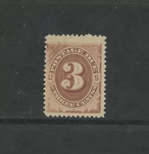USA Scott # J3 Fine OG LH BOB US 3 cent postage due Stamp Cat $100 - Picture 1 of 2