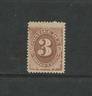 USA Scott # J3 Fine OG LH BOB US 3 cent postage due Stamp Cat $100 - Image 1 of 2