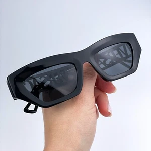 Versace Women Sunglasses Black Dark Grey Cat Eye VE4432U 523287 NEW - Picture 1 of 11