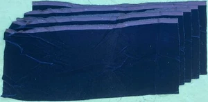 DARK BLUE VELVET FABRIC PIECES - Lot of 5 - Approx. 12 1/2x31" - #40 - Picture 1 of 2