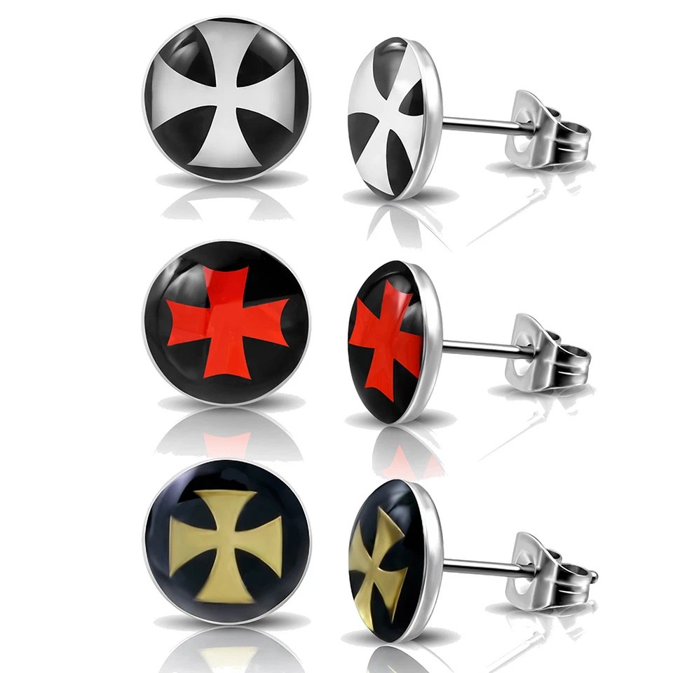 2er Set Ohrstecker Piercing Edelstahl Iron Cross Eisernes Kreuz Biker Herren - Bild 1 von 1