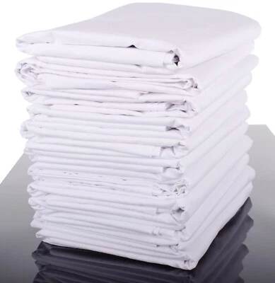 Weiße Bettlaken ohne Gummizug Laken Haustuch Betttuch Hotel Kochfest 95°C - Bild 1 von 4