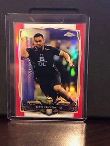 2014 Topps Chrome #176 Scott Crichton RC Rookie rifrattore rosso /25 SP SSP - Foto 1 di 2
