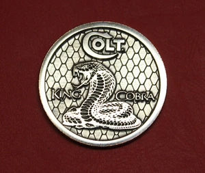 Colt Firearms King Cobra Display Case Nickel Medallion - Picture 1 of 2