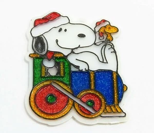Adorno vintage de cacahuetes Snoopy Woodstock tren Navidad plástico Charlie Brown - Imagen 1 de 12