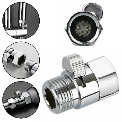 Full Brass G1/2" Flow Quick Control Shut-OFF Valve Shower Head Hand Water Saving - Image 1 of 4