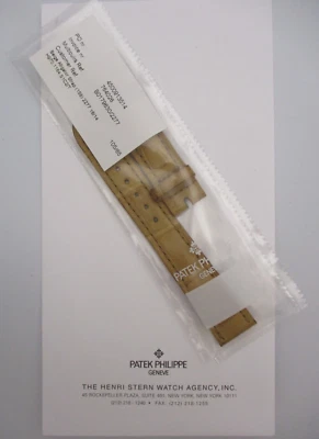 Genuine PATEK PHILIPPE 16mm x 14mm Beige Leather Watch Strap Bands 105mm & 65mm - Image 1 of 4