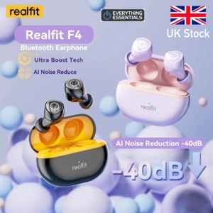 TWS Noise Cancellation Earbuds Headphone Realfit F4 Mini 40dB For iPhone Samsung - Picture 1 of 16