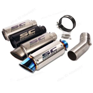 For Kawasaki Ninja ZX6R 2009-2023 Delete Catalyst Exhaust Pipe 51mm Muffler Tips - Picture 1 of 8