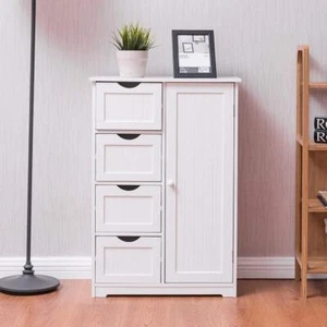 Floor Bathroom Cabinet 4-Drawers Dresser Chest of Drawers Storage Organizer - Picture 1 of 10