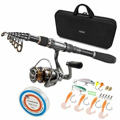 Telescopic Fishing Rod & Reel Kit,Carbon Fiber Fishing Pole,Spinning Reel,7.87ft - Image 1 of 4