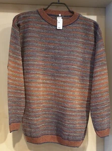 Neu Herren Strick Pullover Winter Gr 54 gestreift rost orange mit Wolle NP 49€ - Bild 1 von 3