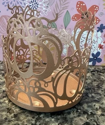RARE Yankee Candle GOLD PUMPKIN jar candle holder!  ONLY 1 on eBay!  Large/Med! - Image 1 of 4
