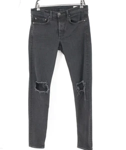 Rag bone jeans mens 33 L33 fit 1 extra slim standard button fly black destroyed - Picture 1 of 13