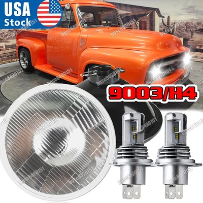Lo más nuevo para camioneta Ford F100 F250 F350 1953-1977 blanco 7" pulgadas faros LED 2x Foto 1 de 4