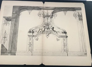 Buch der Architekturzeichnung detailliert Triumphbogen Rokokozeit 2 Seiten - Bild 1 von 14