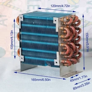 Aluminum-Cu Fin-Tube Heat Exchanger Air/Water-cooled Condenser CP6x6x120 - Picture 1 of 2