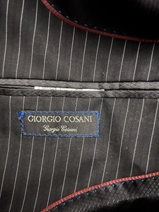 Giorgio Cosani 3 Piece Suit Mens 42S Black Pinstripe 3 Button wool Pants 34x35 - Picture 1 of 10
