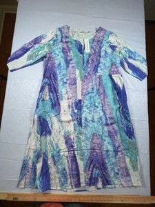 Soft Surroundings Dress violet wash Painter's Palette 3/4 Sleeve PXL tie dye 964 - Picture 1 of 6