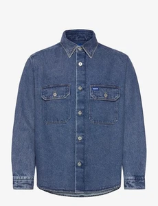 HUGO BOSS Ebolt Blue Tag NEU HERREN Logo Taschen DENIM Hemd Jacke GR. L (F5) - Bild 1 von 10