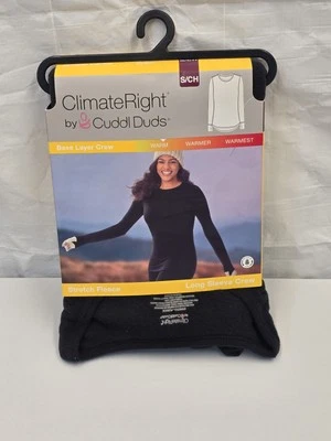 ClimateRight Cuddl Duds Para Mujer Pequeño Manga Larga Polar Crew Capa Base Top Guerra Foto 1 de 3