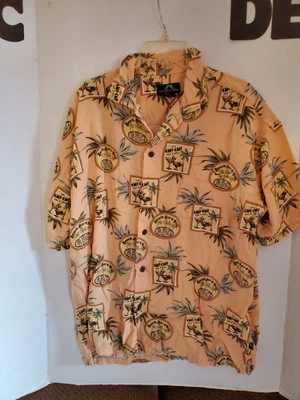 Newport 100% 人造丝蓝色男式衬衫 M 夏威夷海滩  — 第 1/4 张图片