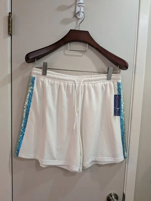 Nuevo con etiquetas azul celeste talla Pantalones cortos L Bling Trim Strip para mujer Foto 1 de 4