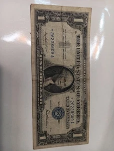 1957 Star Note Silver Certificate Serial # (*26228609A) ERROR **** the A - Picture 1 of 11